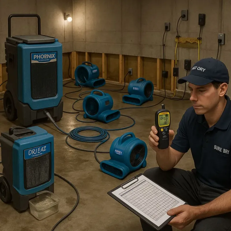 Structural Drying and Dehumidification process in Portland, TX